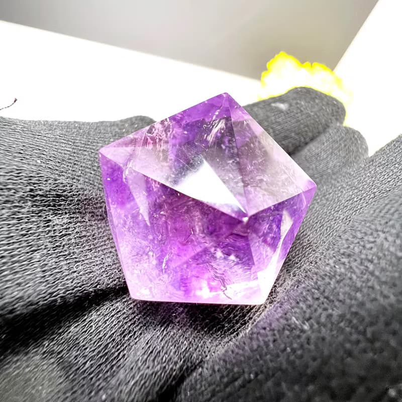 爆彩。三角切面 水晶球  擺件 一圖一物 貴人  l 紫水晶 紫晶球 l