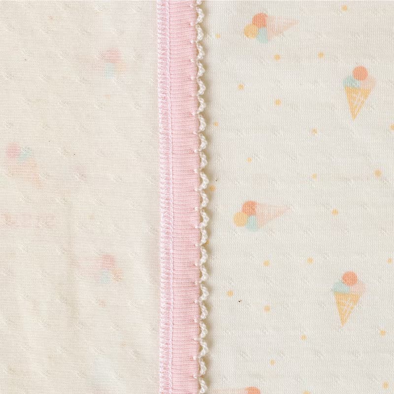 【SISSO有機棉】草莓甜筒兔萊賽爾棉多用途萬用巾