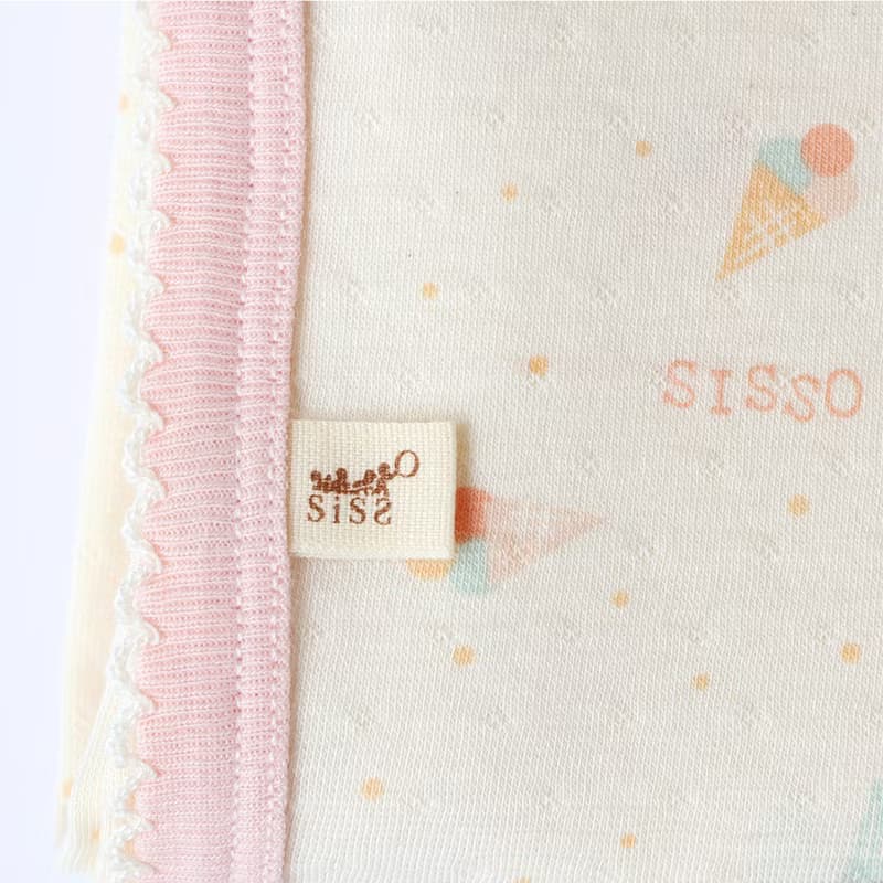【SISSO有機棉】草莓甜筒兔萊賽爾棉多用途萬用巾