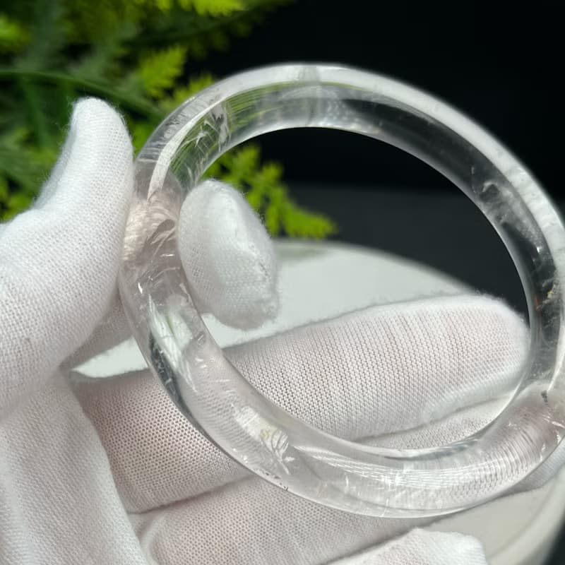 精美 白水晶手鐲 58MM 冰透閃片石英手環 福氣美滿平衡身心智慧