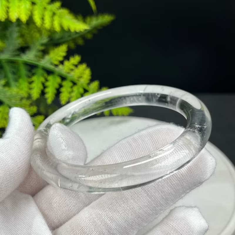 精美 白水晶手鐲 58MM 冰透閃片石英手環 福氣美滿平衡身心智慧