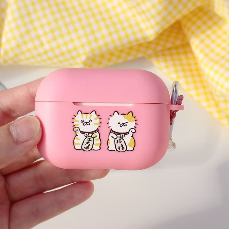 招財貓粉色AirPods Pro保護套/贈吊飾