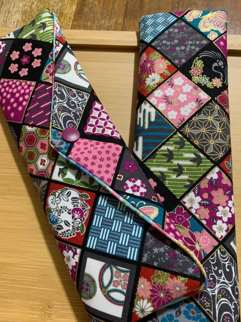 文青風環保純棉筷袋 ~ 寒梅倚窗 浪漫紫 日本 潮物 收納 手作餐具