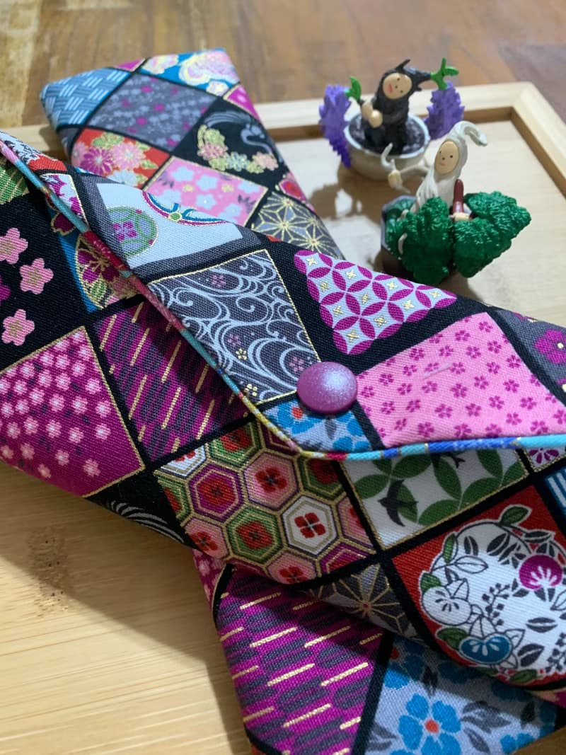 文青風環保純棉筷袋 ~ 寒梅倚窗 浪漫紫 日本 潮物 收納 手作餐具