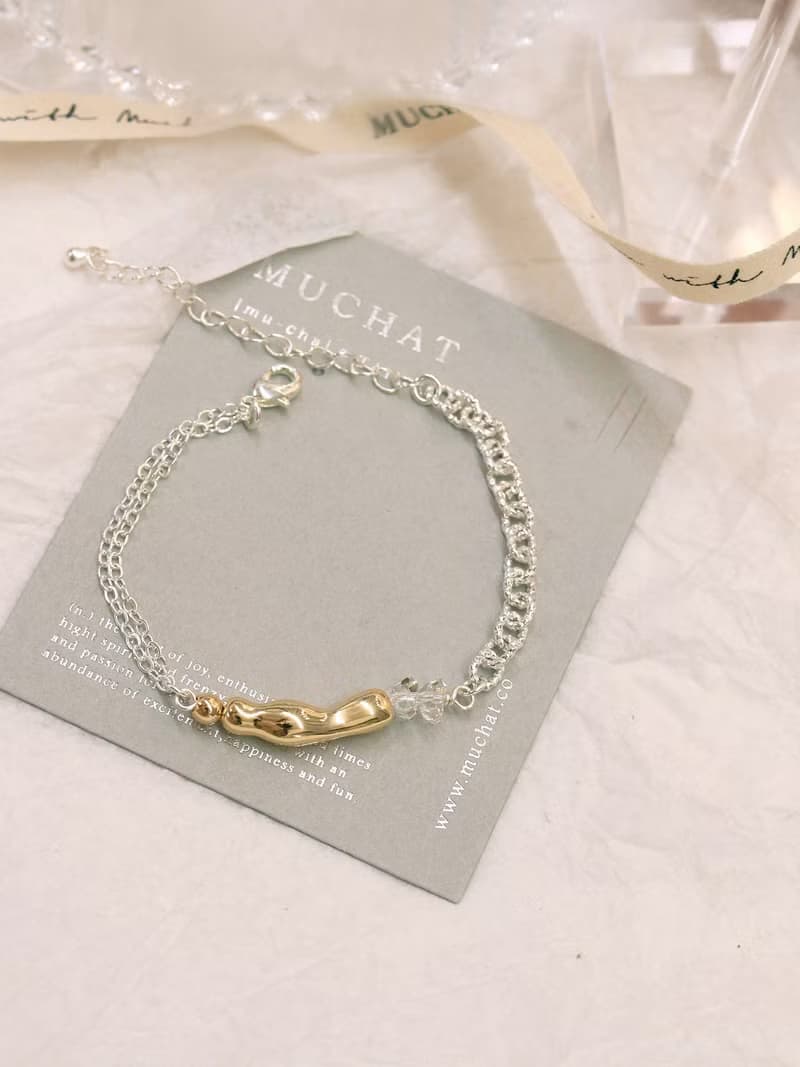 未來預判。MUCHAT手作14KGP幾何扭結金管手鍊