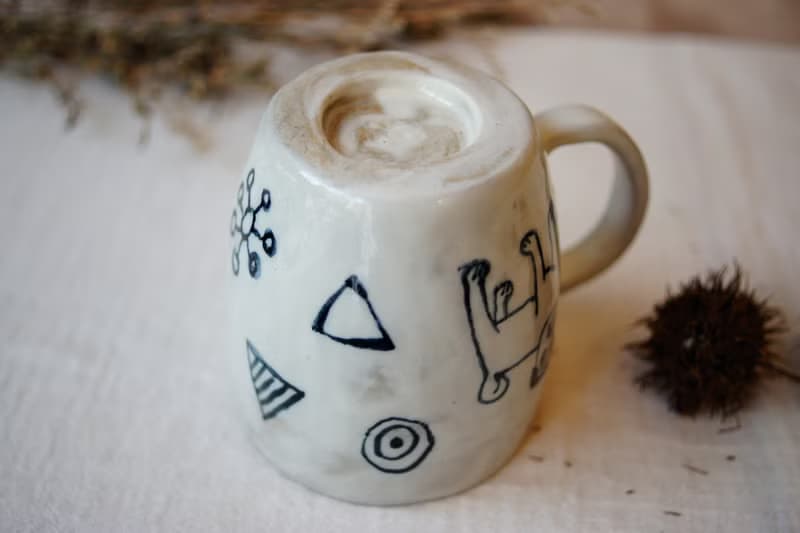 手捏馬克杯 無須藍  200ml 咖啡杯 茶杯 陶杯
