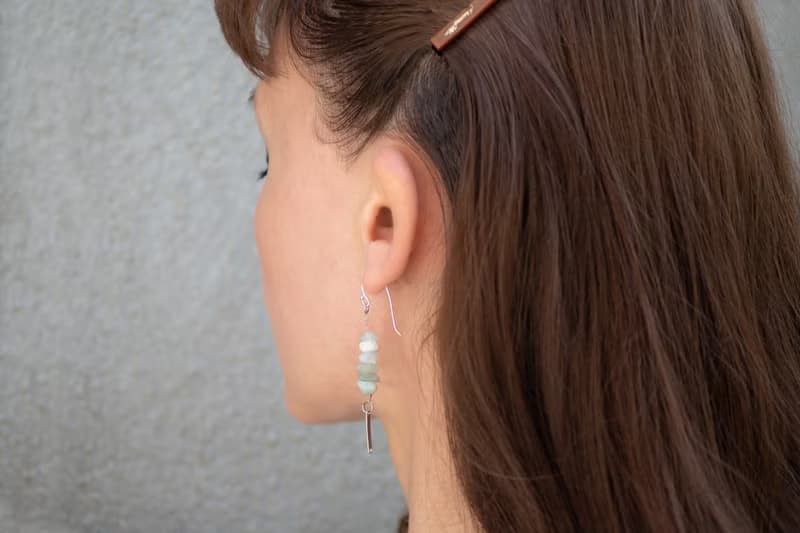 Raw Amazonite Earrings, 925 Silver, Taurus gem, Libra gift, Sagittarius stone