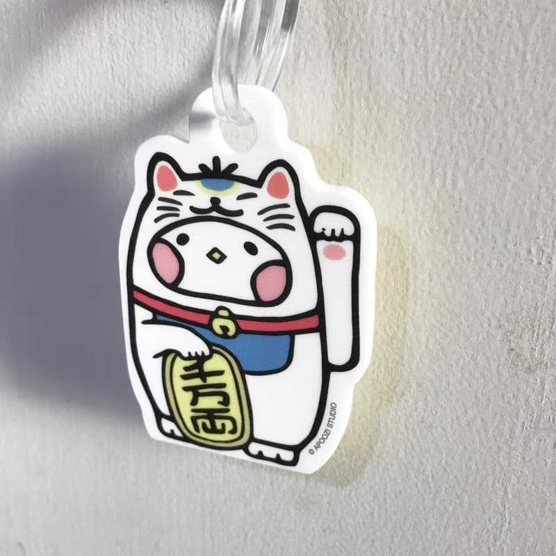 布籽生物 招財貓 行李吊牌 壓克力 吊飾