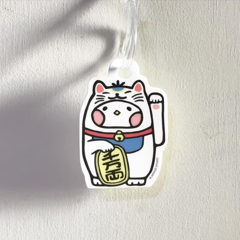 布籽生物 招財貓 行李吊牌 壓克力 吊飾