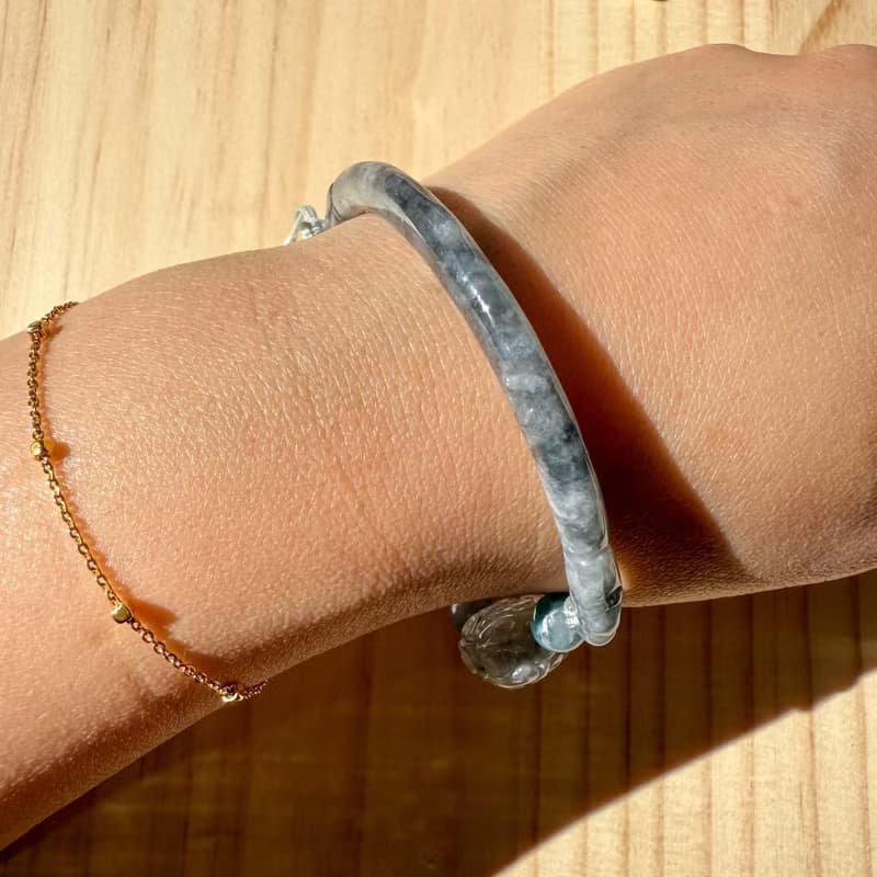 手工編織翡翠手鍊 — 夜之綻放