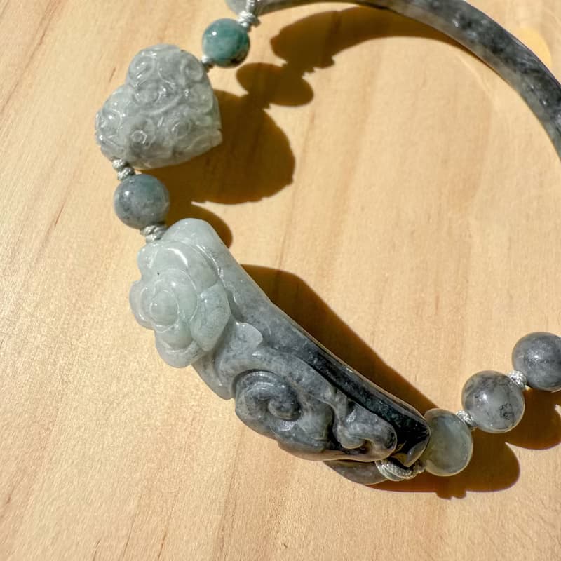 手工編織翡翠手鍊 — 夜之綻放