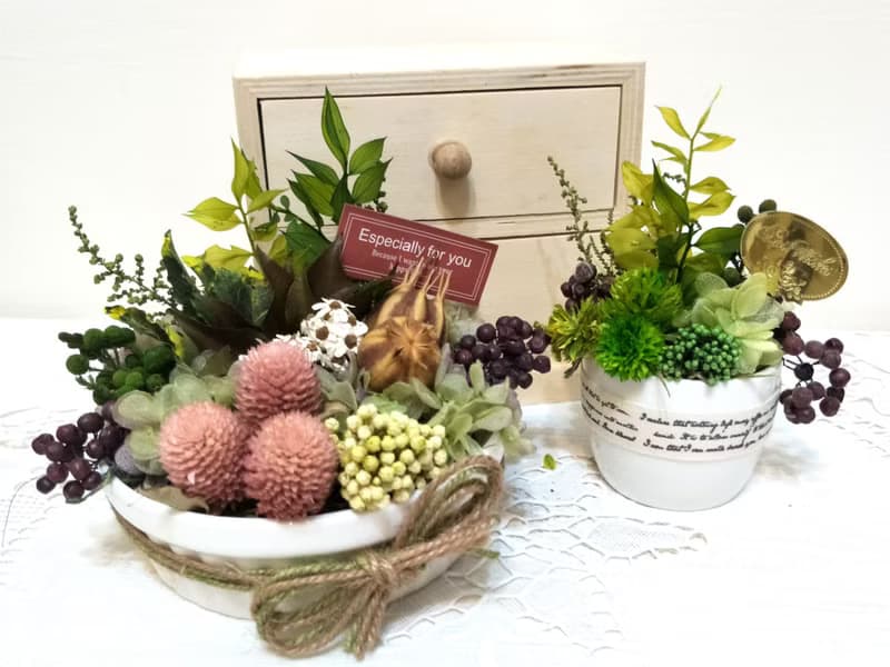  l 療癒小植栽 l *感恩*感謝*療癒*不凋花.恆星花.永生花*禮物*綠色*