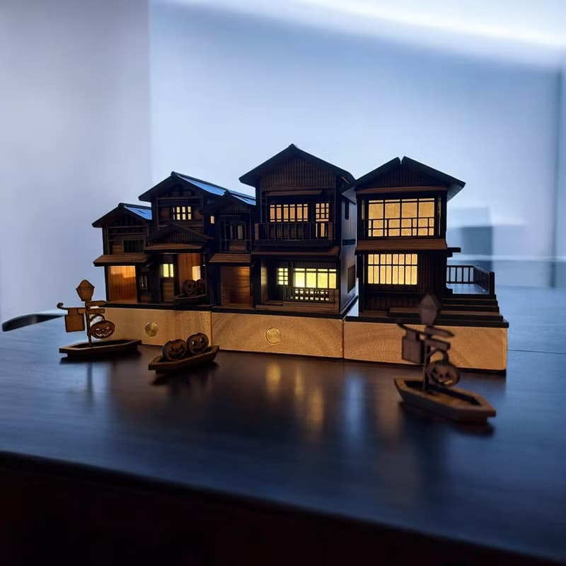 【海之京都-翼宿一/伊根舟屋】床頭燈/桌面擺件/原創設計/USB