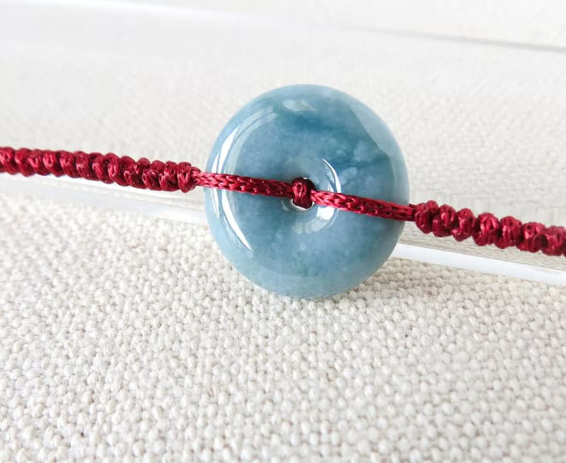 本命年【歲歲平安】雪花棉翡翠絲光編織手鍊*SW63*招財開運