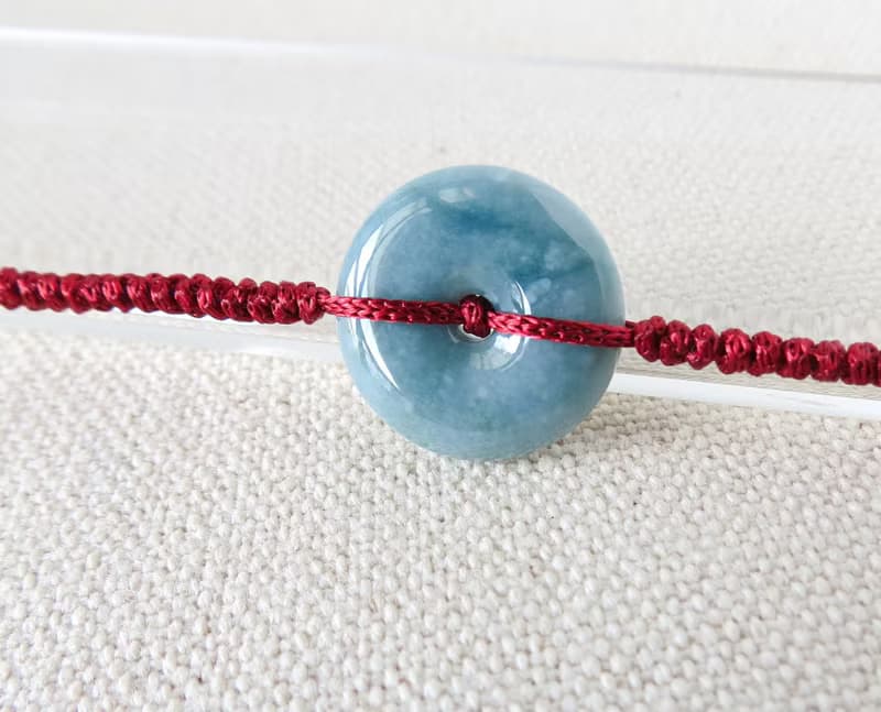 本命年【歲歲平安】雪花棉翡翠絲光編織手鍊*SW63*招財開運