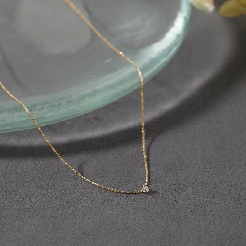petit zirconia necklace GD ニッケルフリーネックレス スーパーキュービックジルコニア　ゴールド