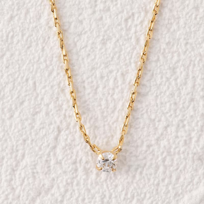 petit zirconia necklace GD ニッケルフリーネックレス スーパーキュービックジルコニア　ゴールド