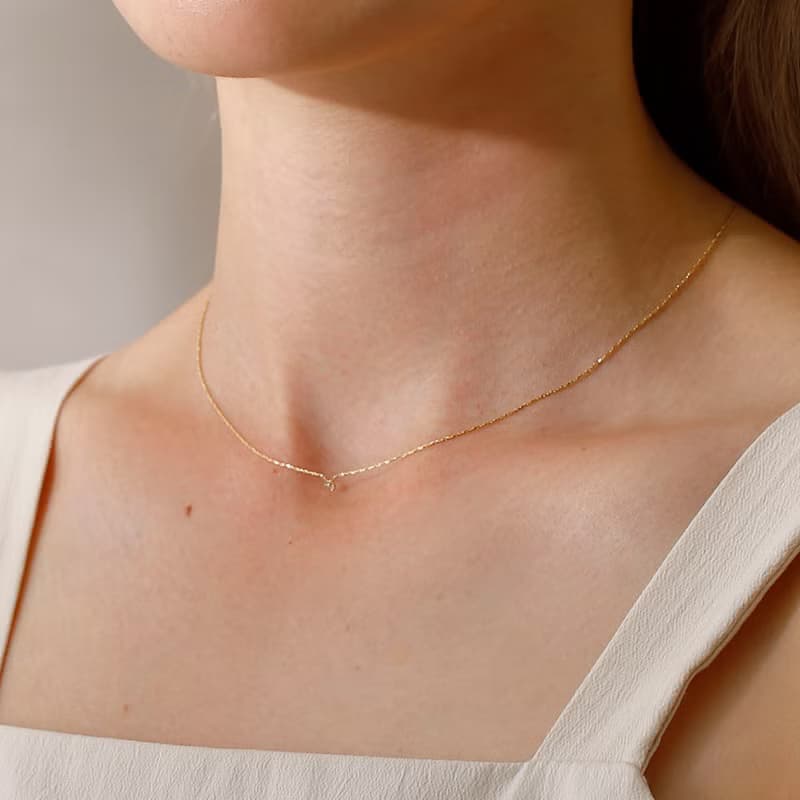 petit zirconia necklace GD ニッケルフリーネックレス スーパーキュービックジルコニア　ゴールド