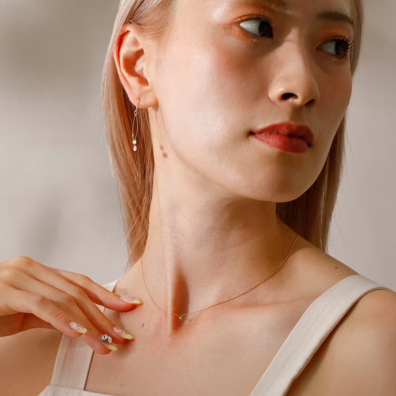 petit zirconia necklace GD ニッケルフリーネックレス スーパーキュービックジルコニア　ゴールド