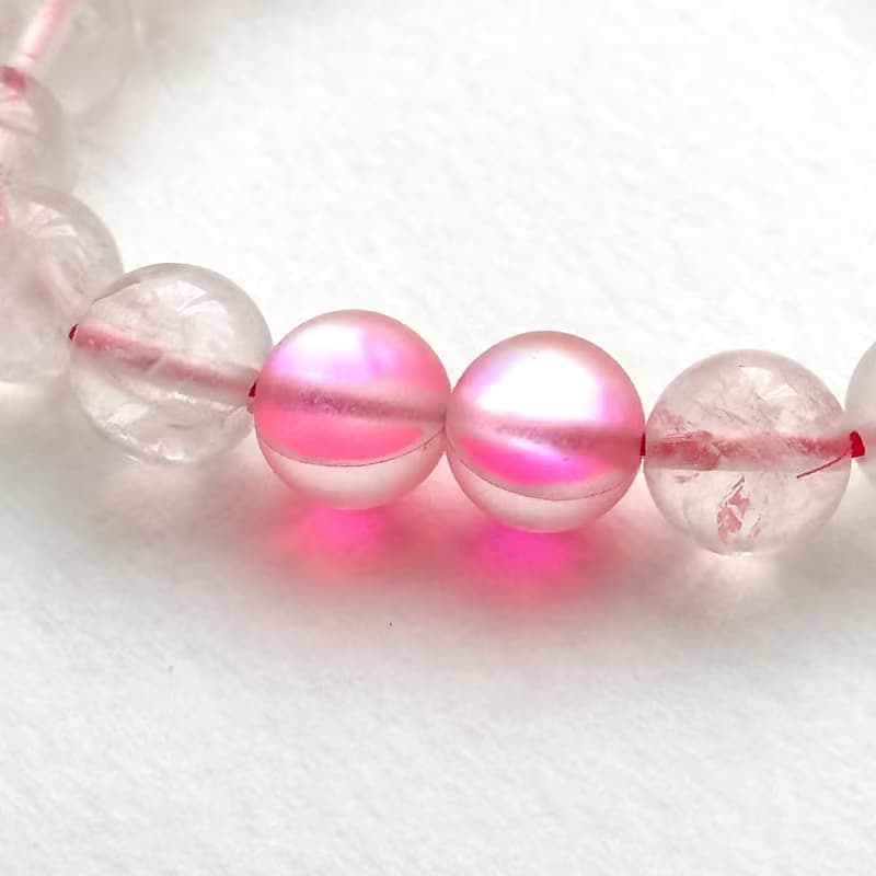 【天秤天蠍座|10月】冰種粉晶粉琉璃手鏈 招桃花保愛情 幸運魅力