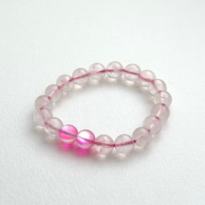 【天秤天蠍座|10月】冰種粉晶粉琉璃手鏈 招桃花保愛情 幸運魅力