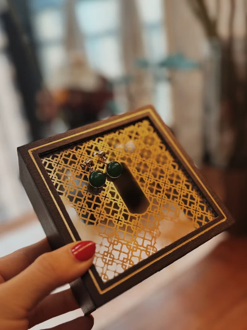 天然綠玉髓國風耳環耳墜禮盒裝