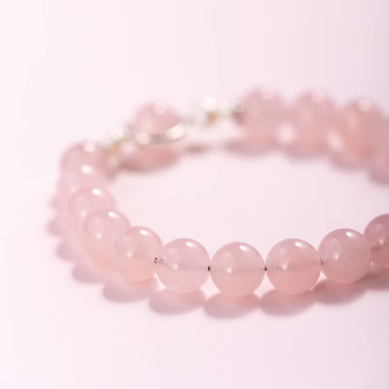 粉水晶珍珠925純銀手鍊 | 天然水晶手鍊禮物