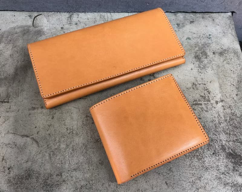 經典對折長夾/皮夾  Color:黃棕色 植鞣牛革製