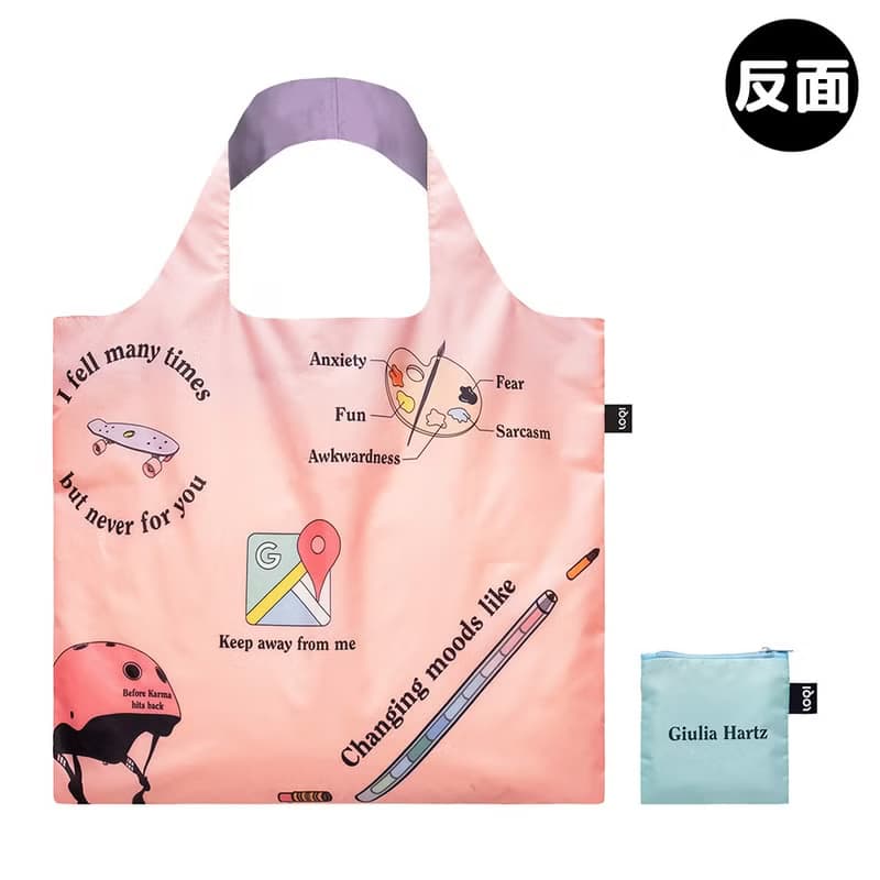 LOQI 環保材質購物袋-少女心(無扣帶、無暗袋)
