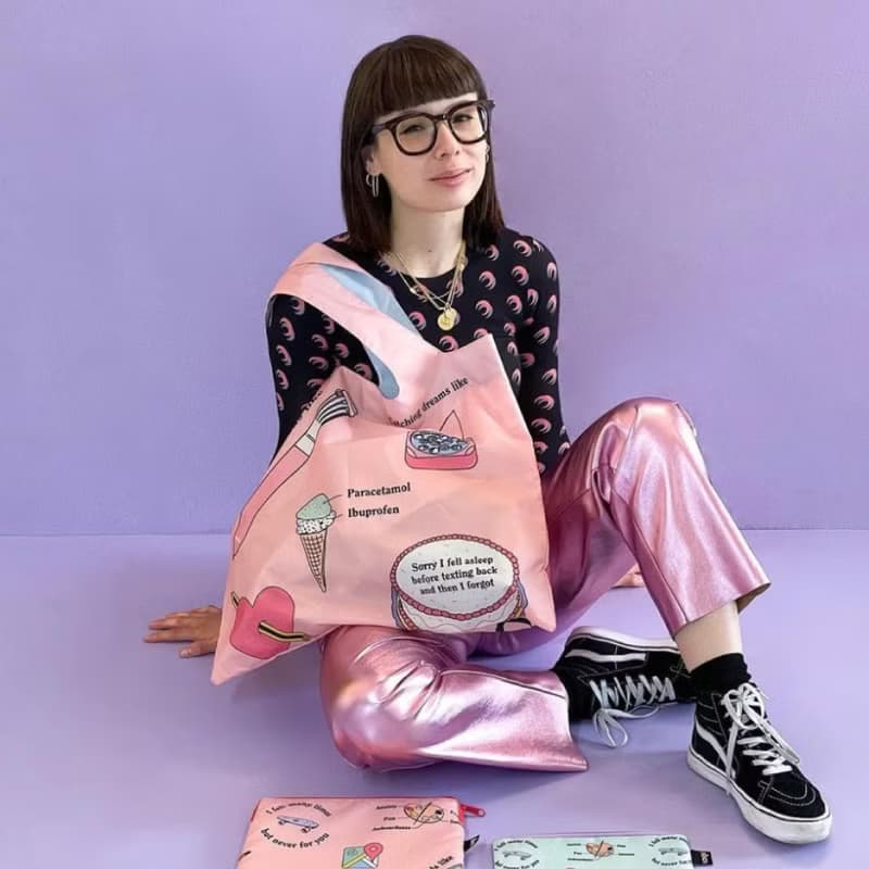 LOQI 環保材質購物袋-少女心(無扣帶、無暗袋)