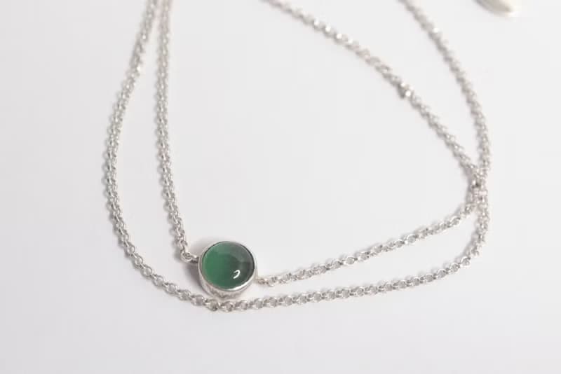 綠蔭繞鍊 純銀手工手鍊 綠玉髓