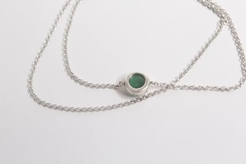 綠蔭繞鍊 純銀手工手鍊 綠玉髓