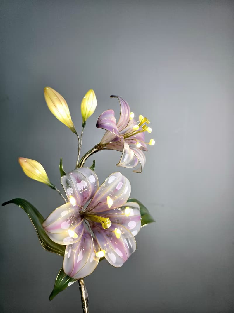 【誕生花燈】7月・百合花。小夜燈。生日禮物