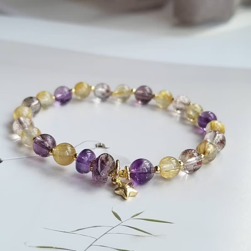 招財桃花貴人旺運/鈦晶超七手鍊