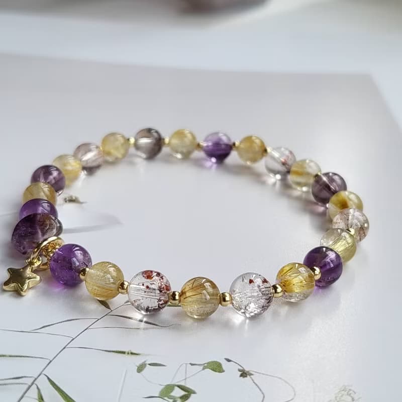 招財桃花貴人旺運/鈦晶超七手鍊