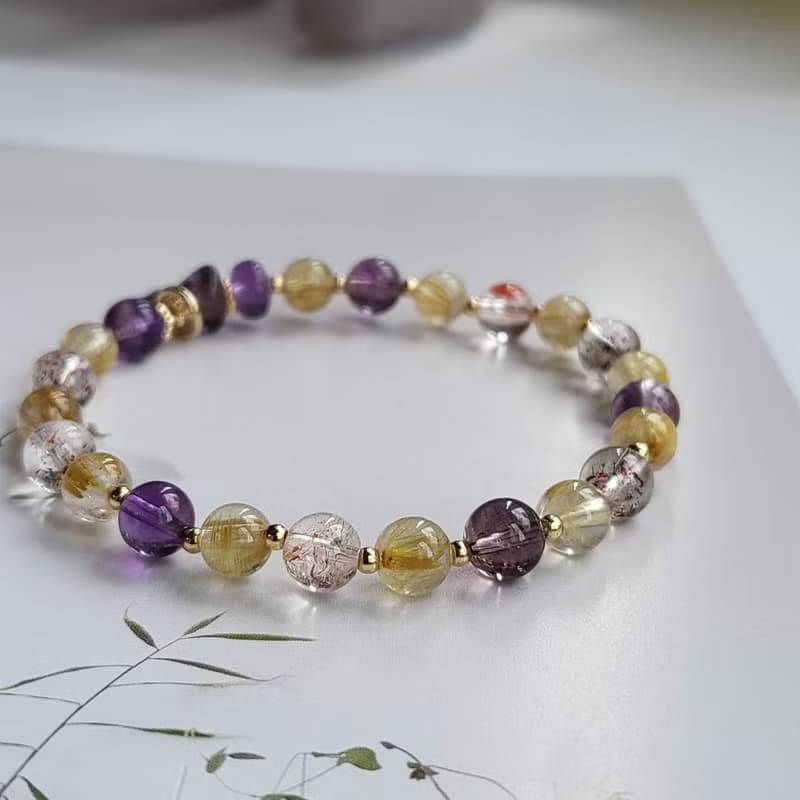 招財桃花貴人旺運/鈦晶超七手鍊