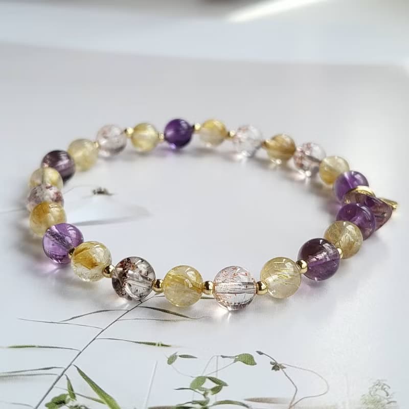 招財桃花貴人旺運/鈦晶超七手鍊