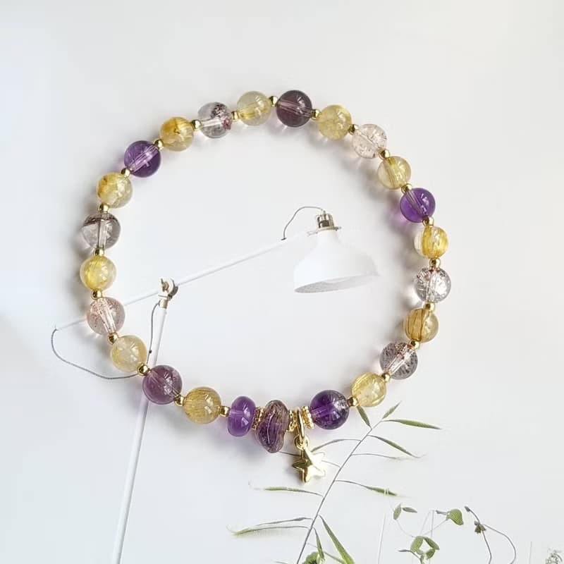 招財桃花貴人旺運/鈦晶超七手鍊