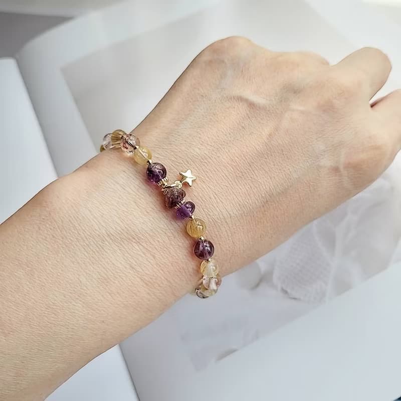 招財桃花貴人旺運/鈦晶超七手鍊