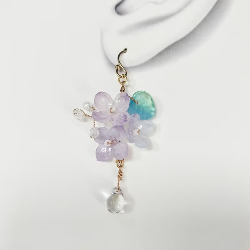 小花束耳環 (紫)