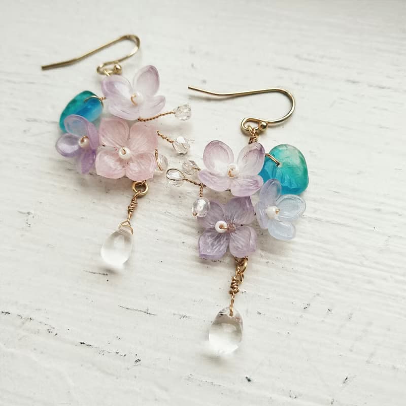 小花束耳環 (紫)