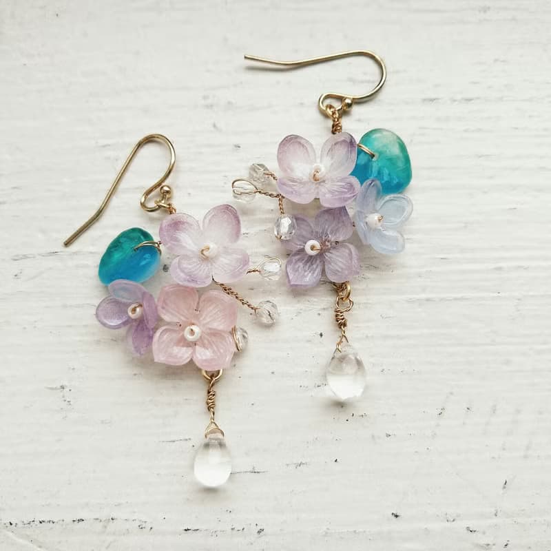 小花束耳環 (紫)