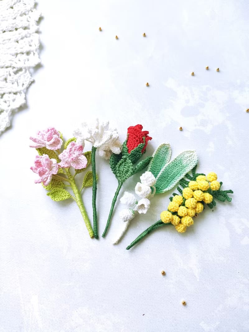 奧運鮮花胸針 奧運花花 奧運花束別針 鉤針胸針 北京奧運會