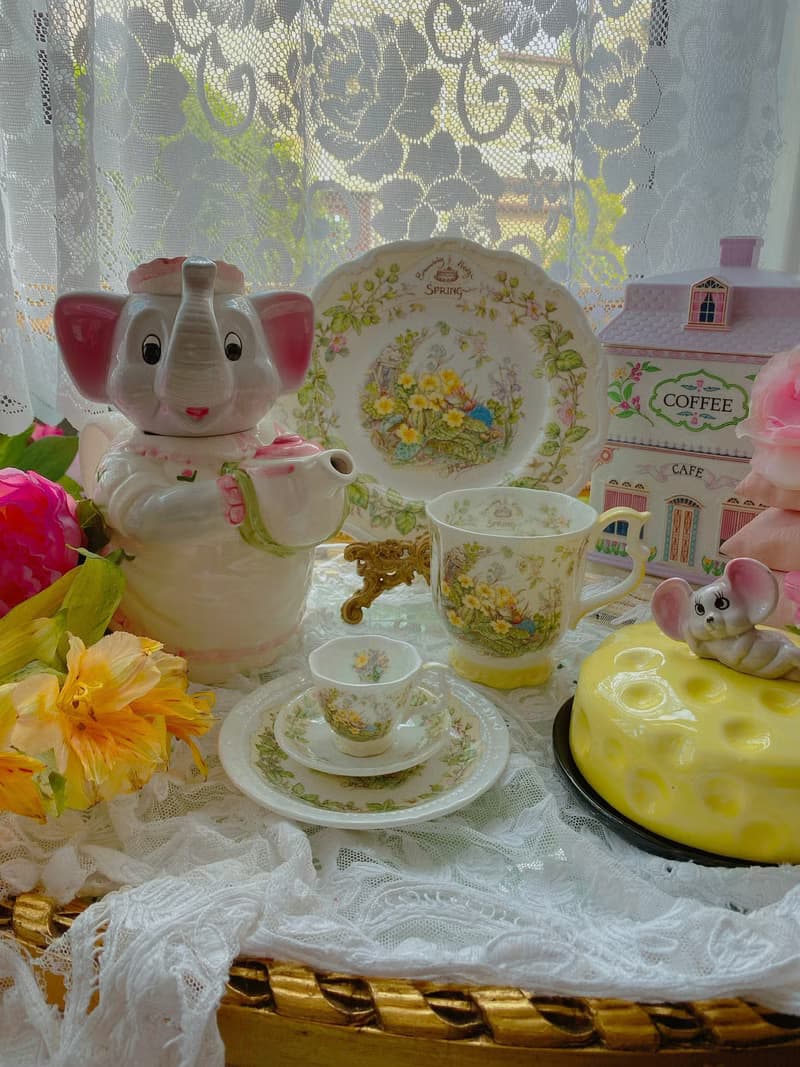 皇家道爾頓royal doulton野薔薇村老鼠搬家春天版 蛋糕盤點心盤