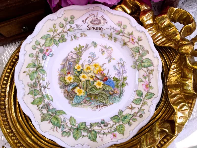 皇家道爾頓royal doulton野薔薇村老鼠搬家春天版 蛋糕盤點心盤