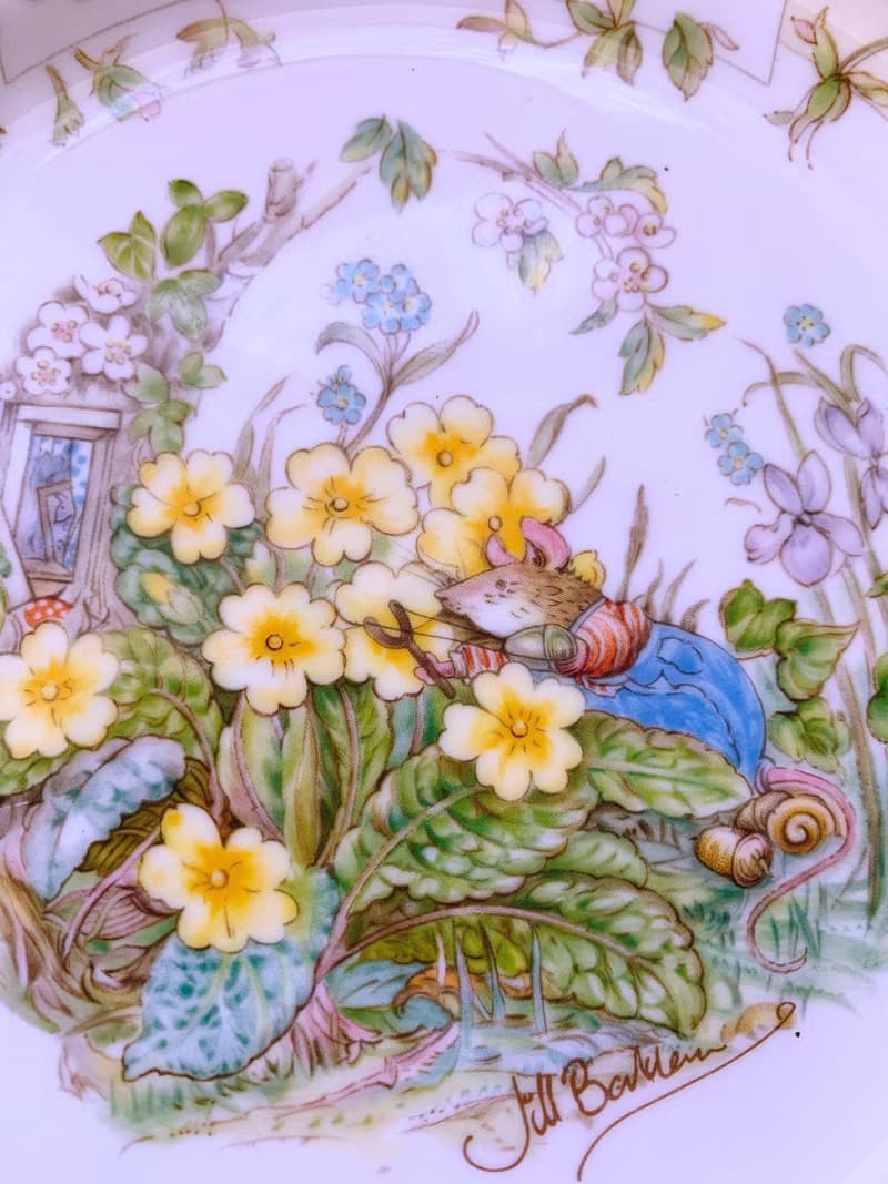 皇家道爾頓royal doulton野薔薇村老鼠搬家春天版 蛋糕盤點心盤