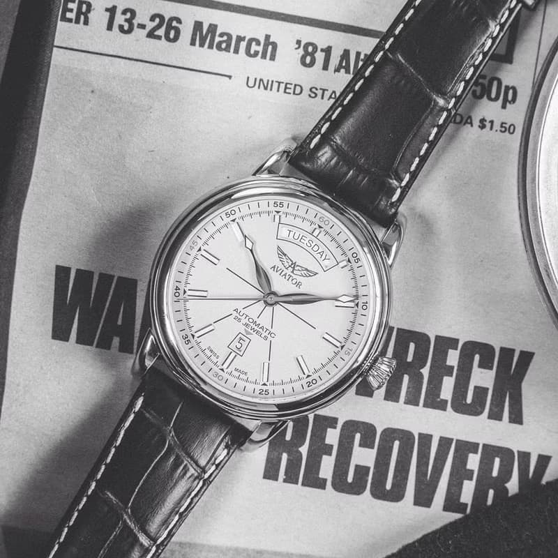 DOUGLAS DAY-DATE 飛行員機械腕錶