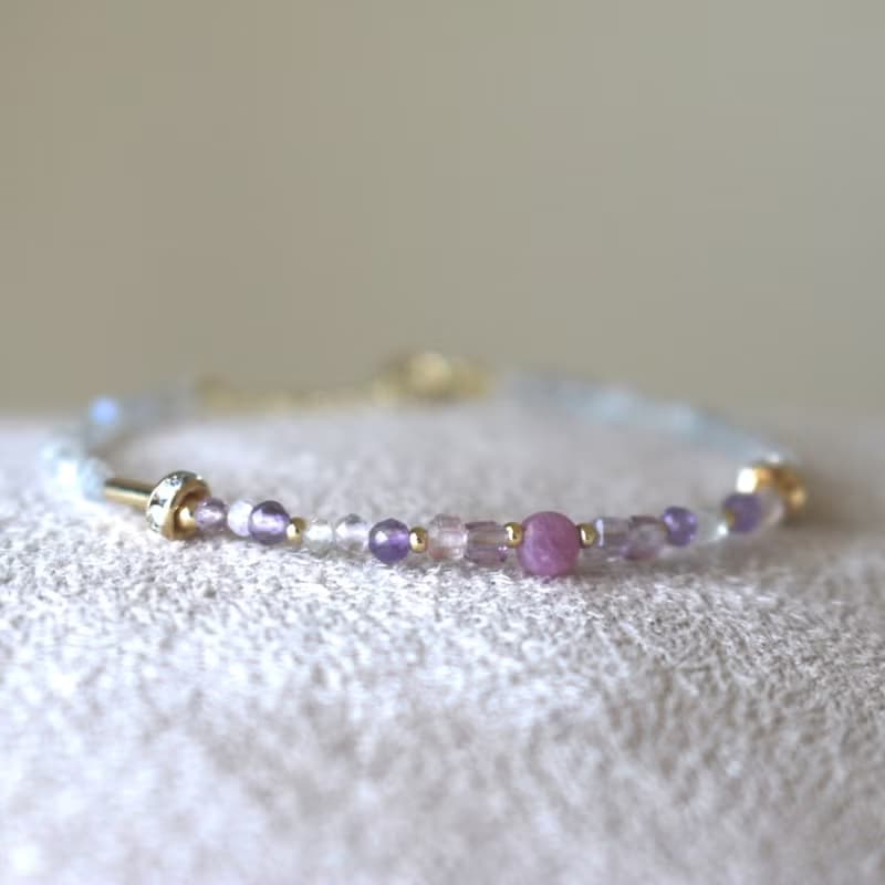 手鍊 紅寶石 紫水晶 天然石 - good -