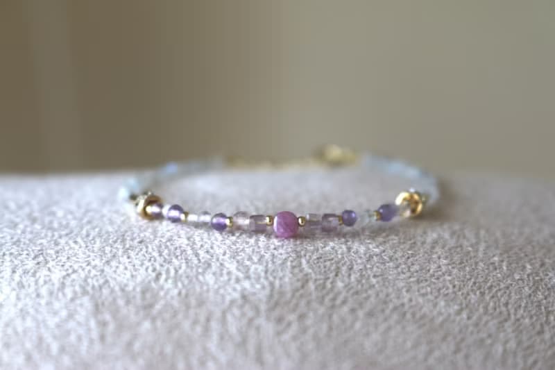 手鍊 紅寶石 紫水晶 天然石 - good -