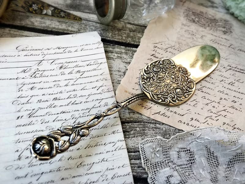 德國Vintage浮雕玫瑰花柄鍍銀蛋糕鏟